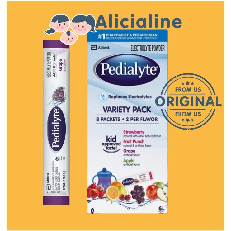 

Pedialyte Electrolyte Powder Variety Pack 8 Packets For Kids