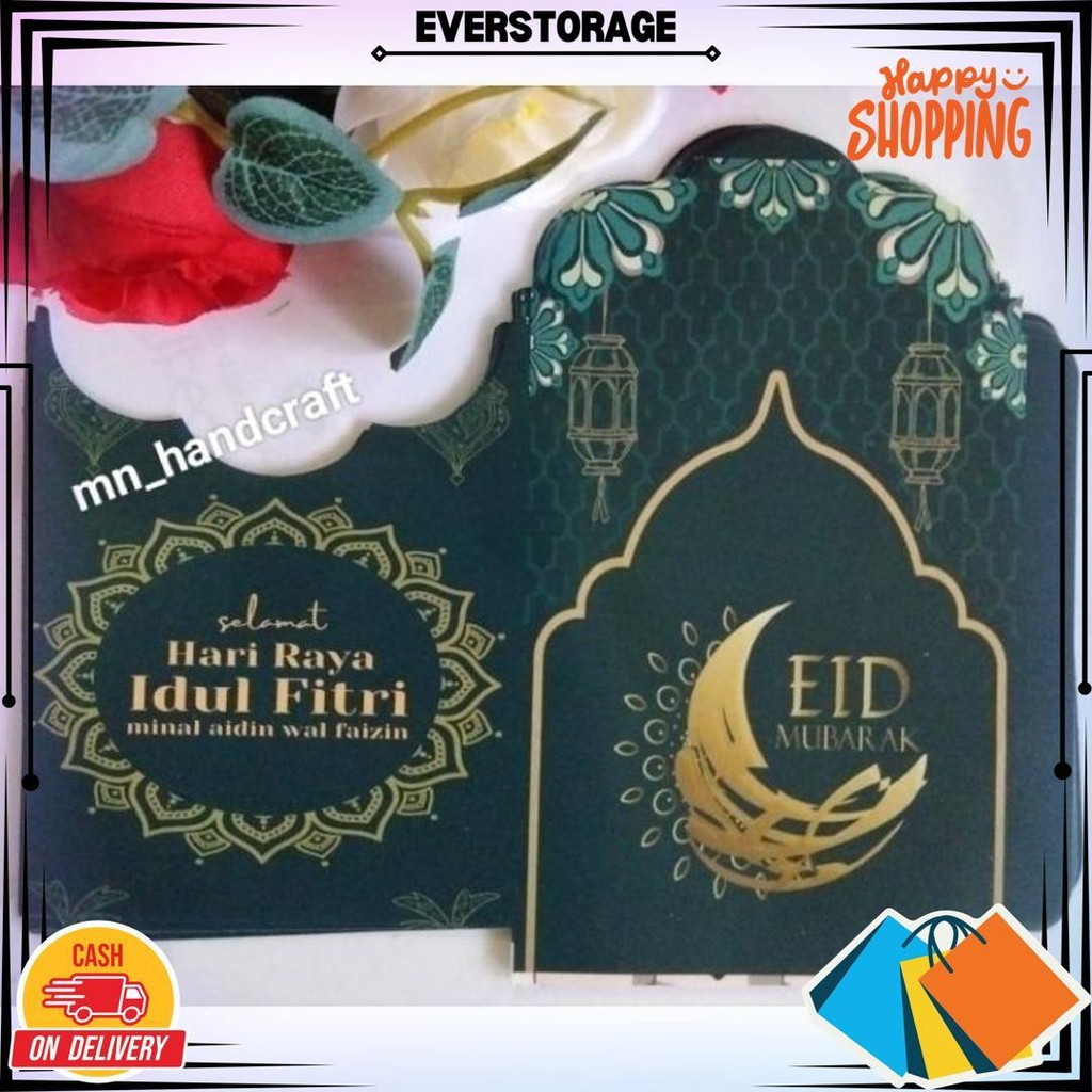 

( 100 Lembar) Belum Di Lem, Amplop Lebaran Medium Motif Muslim, Free Plastik D Termurah