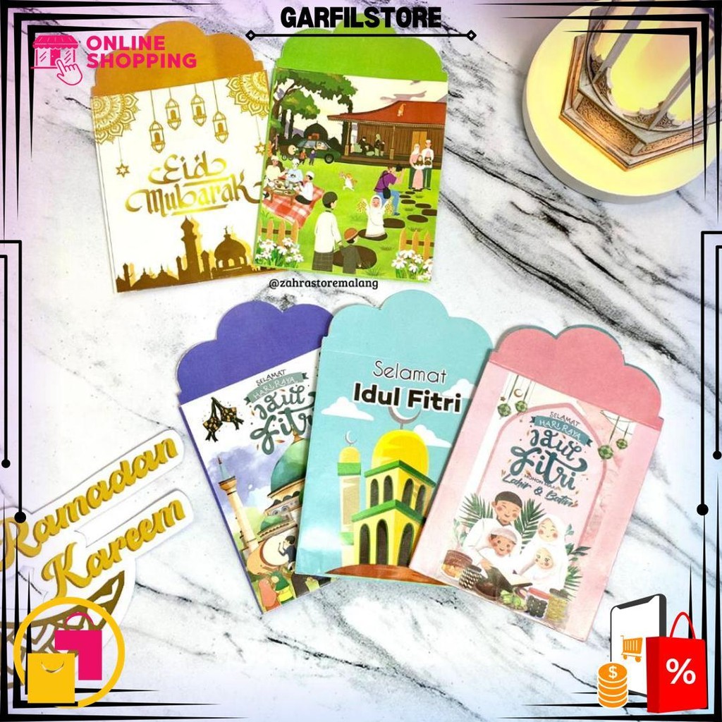 

10 Pcs Amplop Lebaran 2025 Medium Muslim D Ramadhan Sale