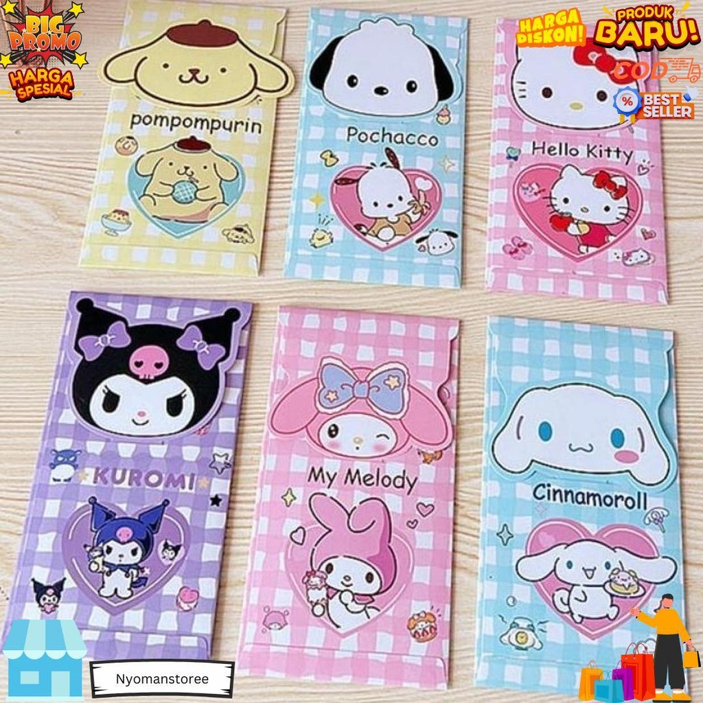 

Isi 5Pc - Amplop Lebaran Sanrio My Melody Kuromi Cinnamorol Unik Tebal - Uang Tidak Dilipat D Promo 3.3