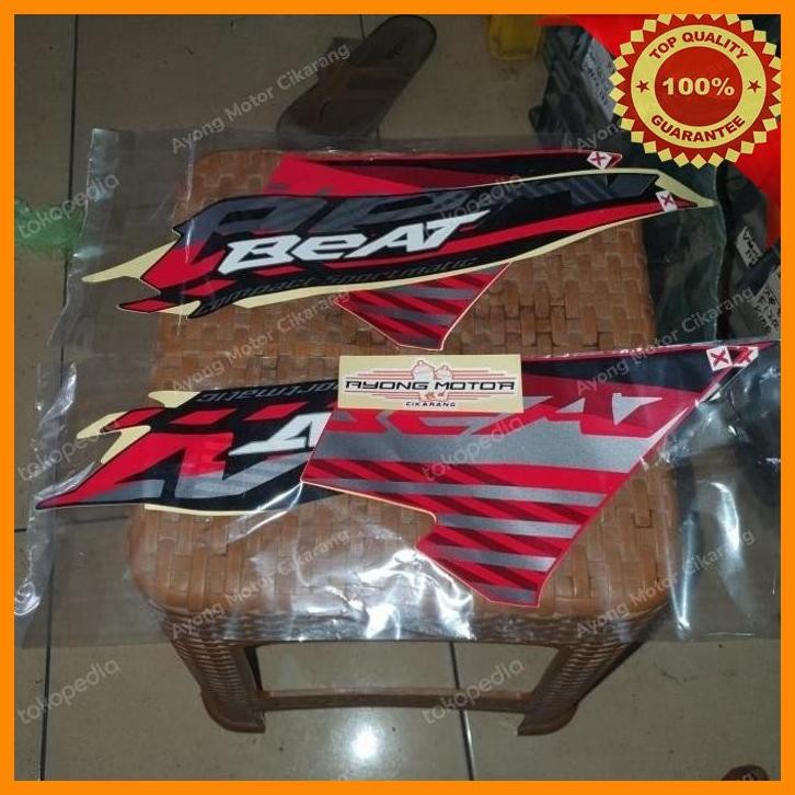 [AMC] STRIPING NEW BEAT ESP 2021 MERAH HITAM ORIGINAL