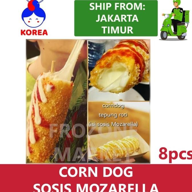 

SIAP KIRIM CORN DOG MOZARELLA SAUSAGE SOSIS KEJU ALA KOREA [PER PACK ISI 8PCS]