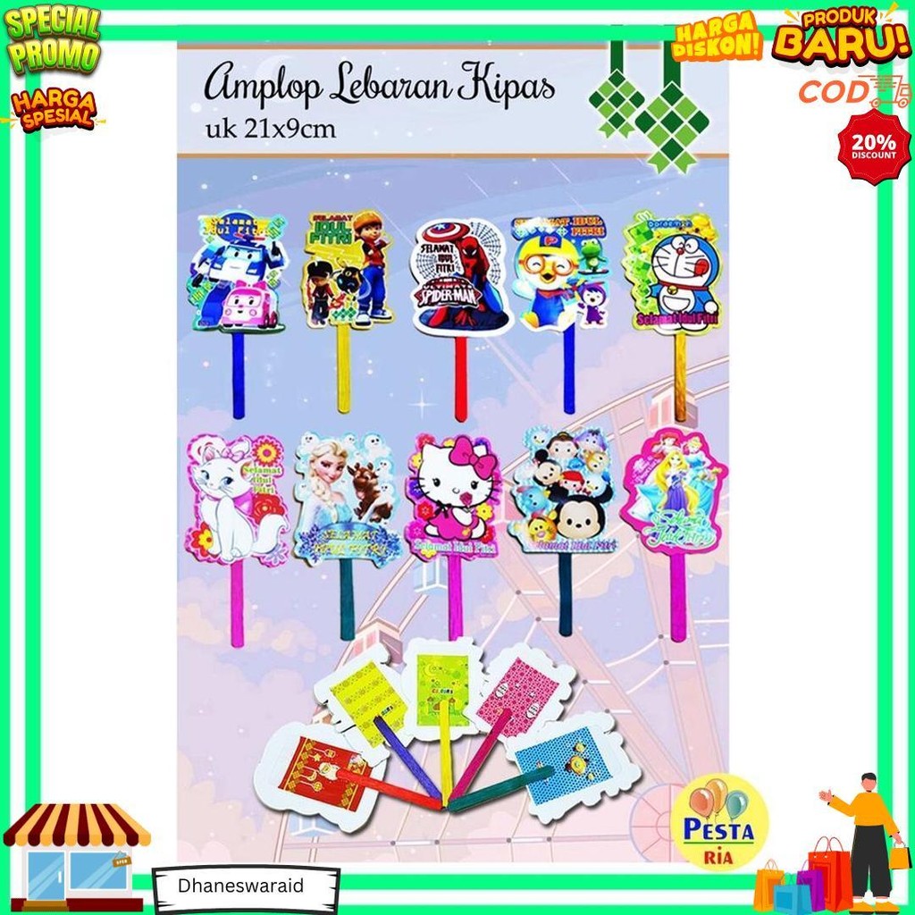 

Murah !! (1Pak Isi 5Pcs) Amplop Idul Fitri Model Kipas Isi 5Pcs, Amplop Lebaran , Angpao Karakter Cowok Cewek, Grosir Ready Stok, Islamic, Lebaran, Idul Fitri, Eid Mubarak, Hari Raya, Minal Aidin, Fitr D Promo 3.3