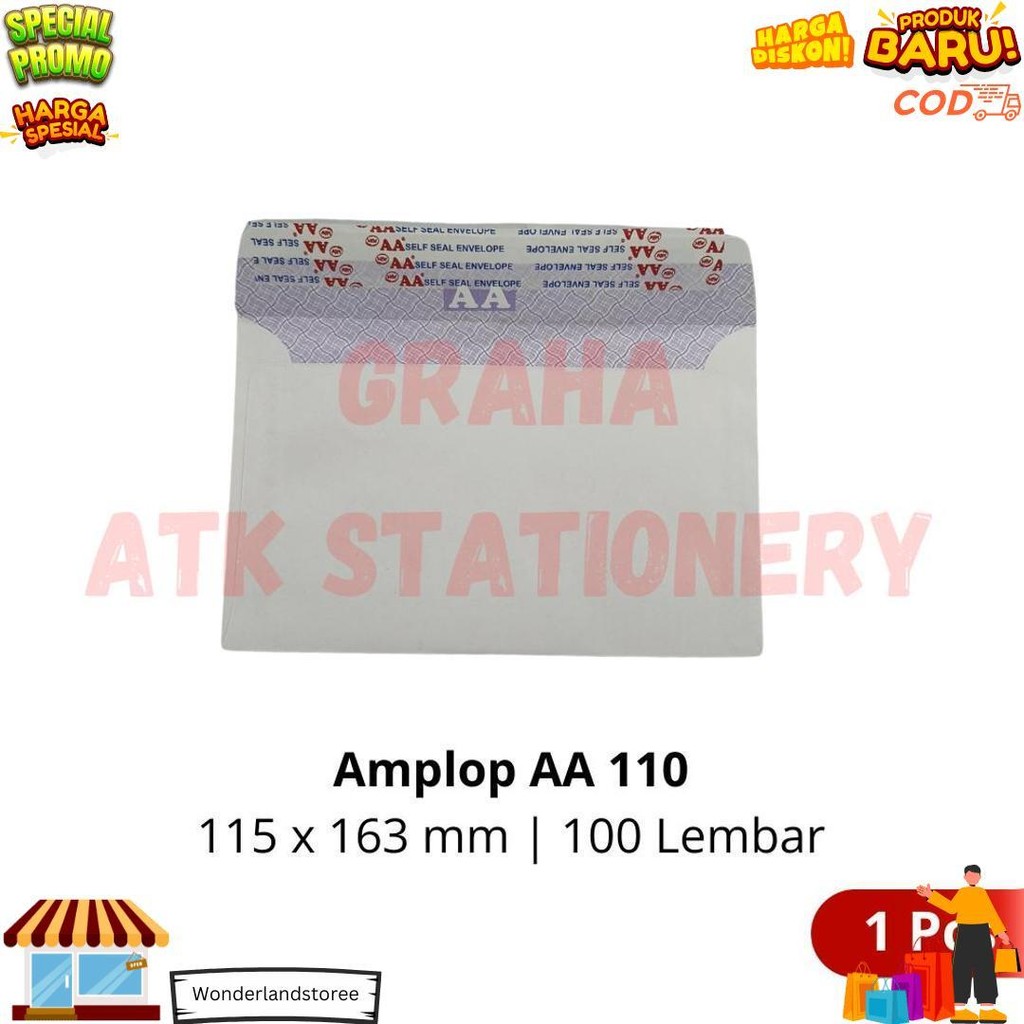 

[1 Kotak] Amplop Aa 110 Pendek Lem Perekat 100 Lembar 115 X 163 Mm D Gratis Ongkir
