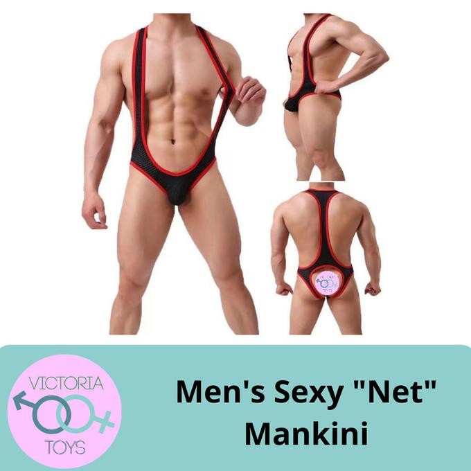 

Men'S Sexy "Net" Mankini Lingerie Underwear Pakaian Dalam Sexy Pria Original