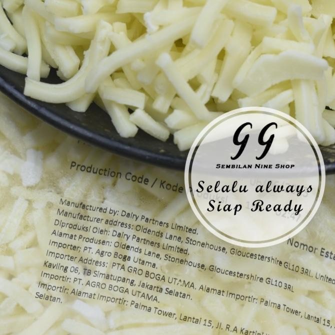 

SIAP KIRIM DAIRY PARTNERS MOZZARELLA SHREDDED 500 GRAM CHEESE KEJU PARUT MOZARELA