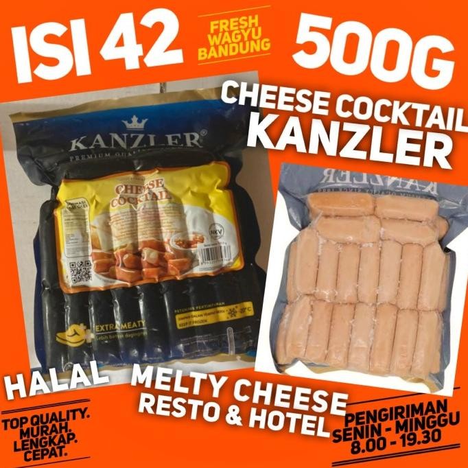 

SIAP KIRIM KANZLER CHEESE COCKTAIL SOSIS SAPI KEJU HALAL PREMIUM 500G