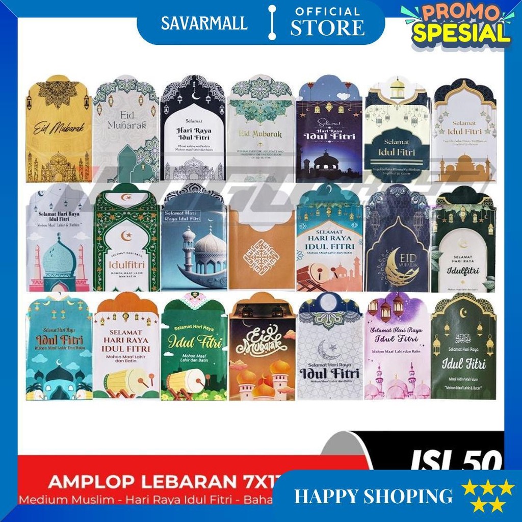 

Amplop Lebaran 2025 Unik Lucu, Medium Muslim 7X11 Cm - 5 Pack Isi 50 Pcs (Mix) D Cod