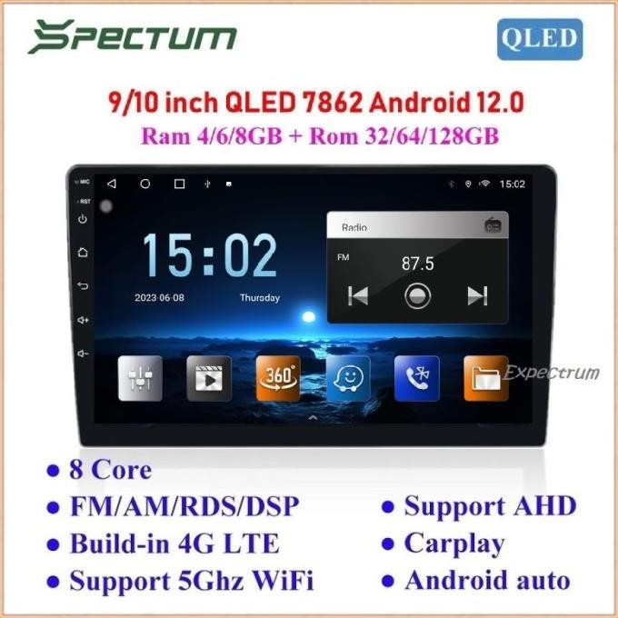 Murah Headunit Android Spectum Ts10 Uis7862 Qled Dsp 4G Wifi Bt Gps Carplay