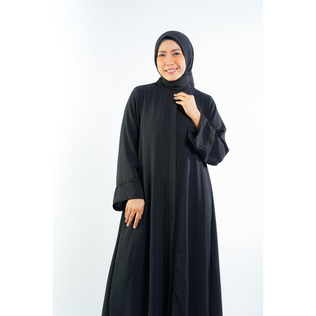 Gamis Abaya Mecca renda Elzatta Gamis wanita dewasa dress muslim baju lengan panjang gamis putih