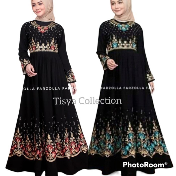 Abaya turkey hitam jetblack bordir komputer
