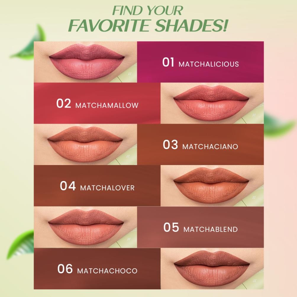 COD AS Hanasui Mattedorable Lip Cream Tint Boba LipCream Matte Tintdorable LipTint Matcha Vinyl / Li