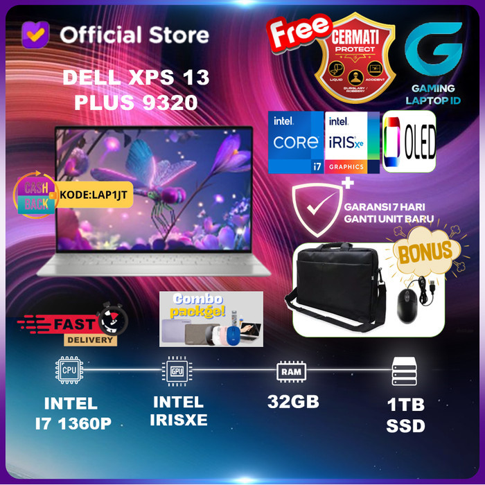 Laptop Dell Xps 13 Plus 9320 Touch I7 1260P 16Gb 1Tbssd W11 13.4 Fhd+