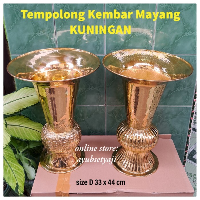 My Tempolong Kembar Mayang Pengantin Kuningan Vas Bunga Manten Bejana Bunga Jumbo Antik Fas Besar