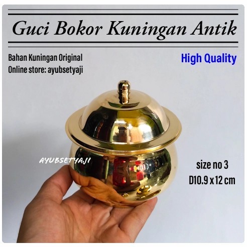My Guci Kuningan No3 Bokor Antik Tempat Dupa Ratus Wadah Air Suci Bejana