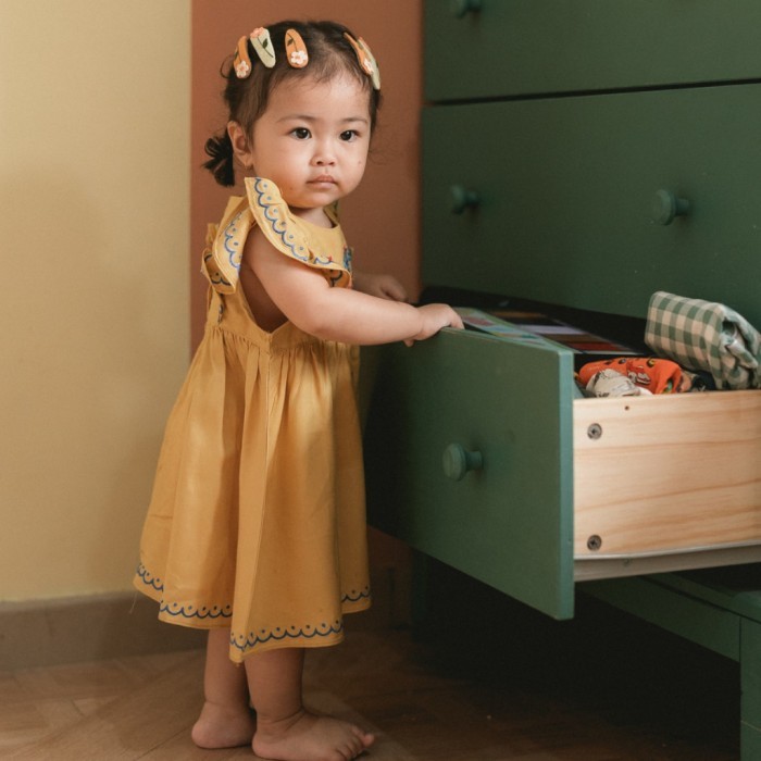 Terbaru Bohopanna Kiana Dress / Dress Gaun Anak Bayi Perempuan 0-8 Tahun / Emerald Dusty Rose Cloud