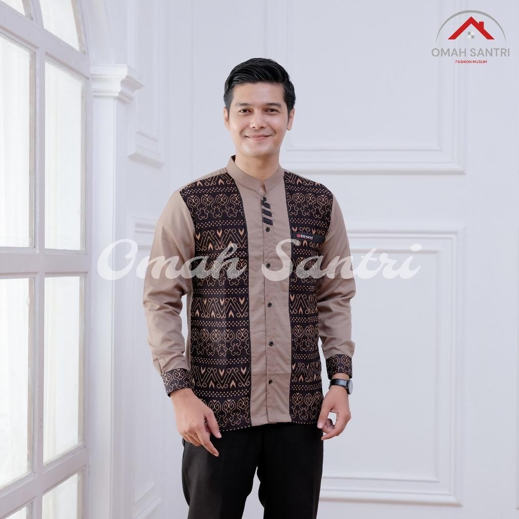 Baru Kemeja Koko Pria Motif Jarilist Hitam Coksu | Baju Koko Fashion Muslimin Pria Hadroh | Baju Kok