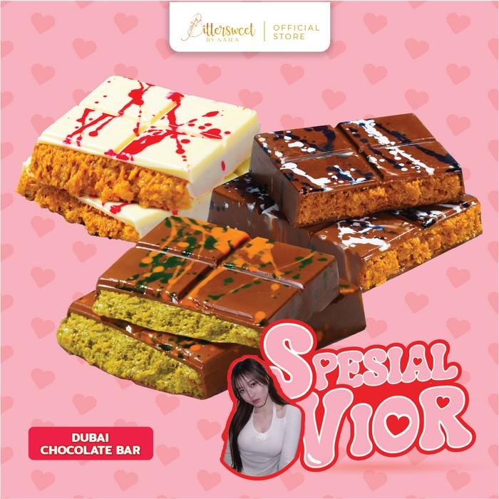 

Barang Terlaris ( Bittersweet X Vior ) Dubai Chocolate Bar Big Size ( Satuan ) ( Pilih Varian )