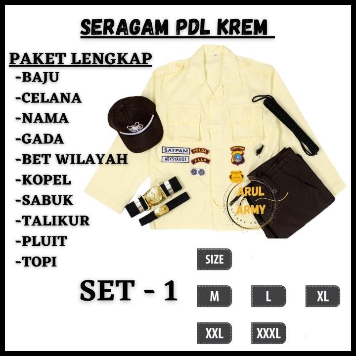 Terlaris Seragam Satpam Terbaru 2022 Krem Baju Setelan Security Pdh Pdl Cream Good Quality