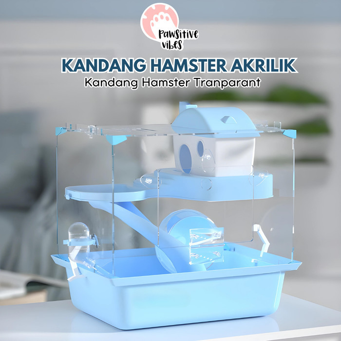 TERBARU Kandang Hamster Akrilik Transparan - Kandang Hamster 2 Tingkat Lengkap BISA GRAB