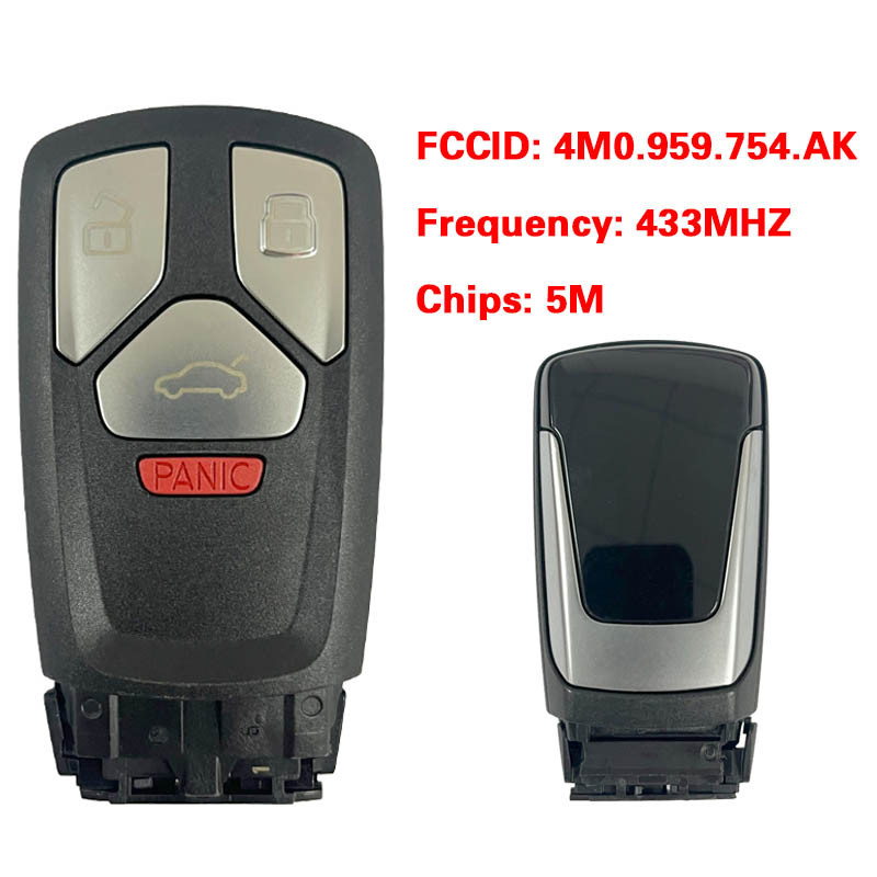 LIVIN CN008054 MLB Suitable for Audi Q7 original remote control key 3+1buttons 433Mhz 5M chip FCC: 4