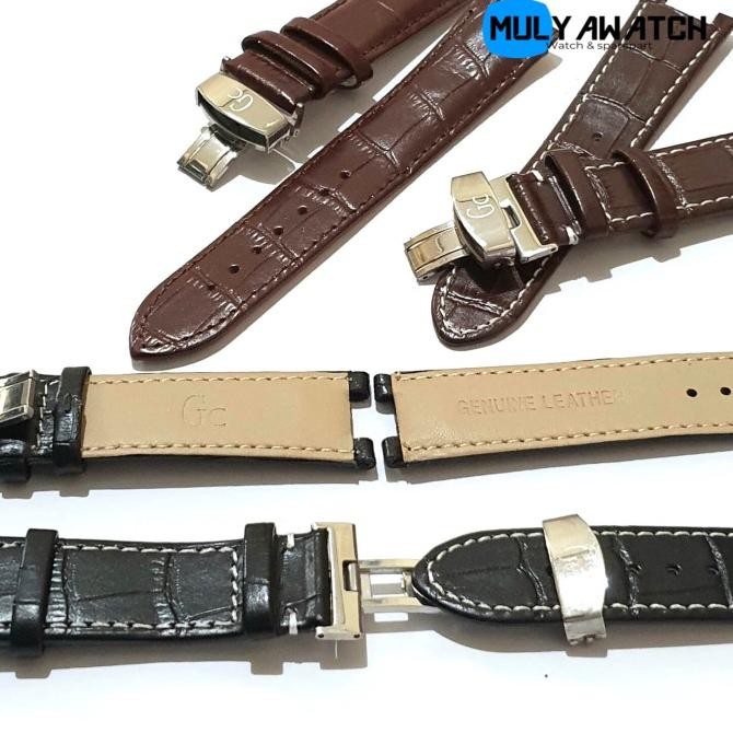 Tali strap jam tangan kulit GC Guess Collection 22mm buckle butterfly Terlaris
