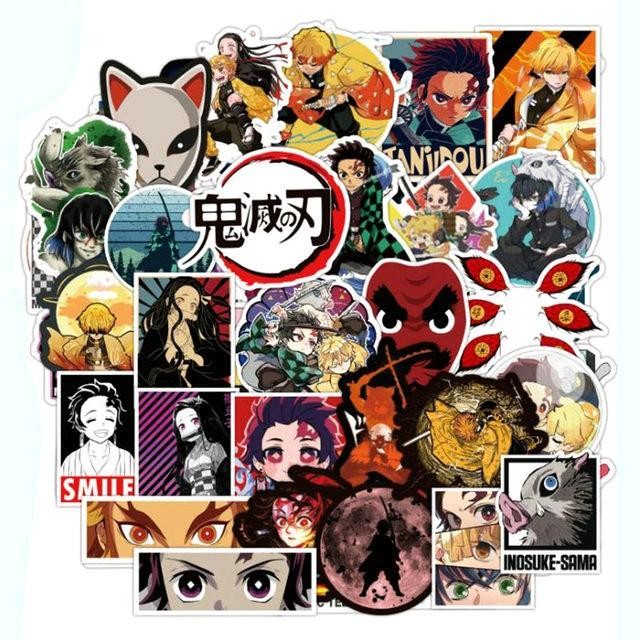 HEMAT Stiker Anime Sticker Anime Demon Slayer Stiker Laptop Stiker Helm Stiker Tumblr Stiker HP,