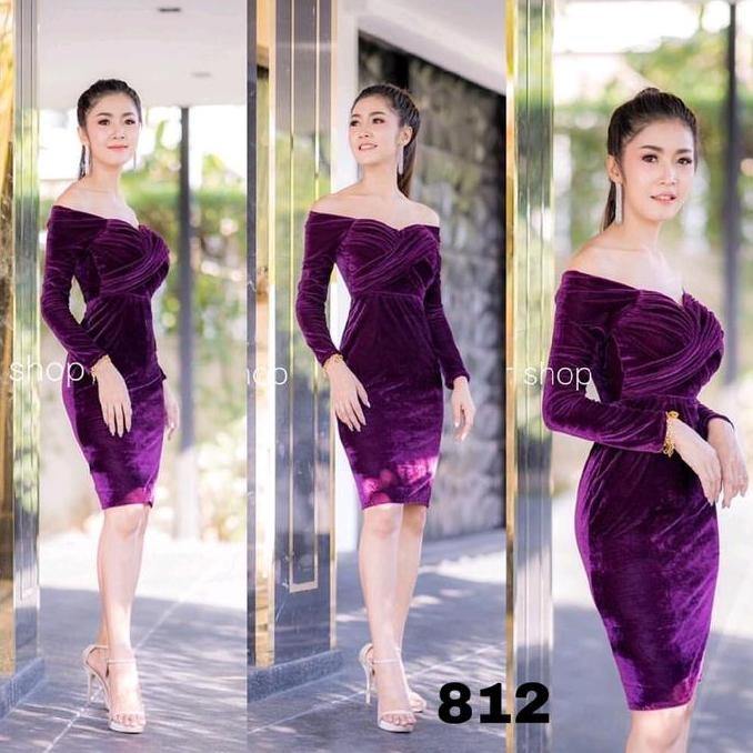 baru scotteshop kana dress bludru velvet midi 815 wanita pesta daster  semok pendek