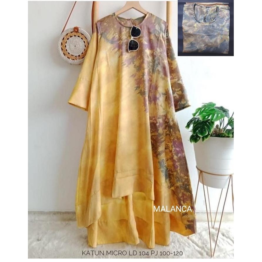 Promo Tunik Jumputan Palembang Fashion Wanita Modern Warna Lilac Katun Motif Muslim Nyaman Best