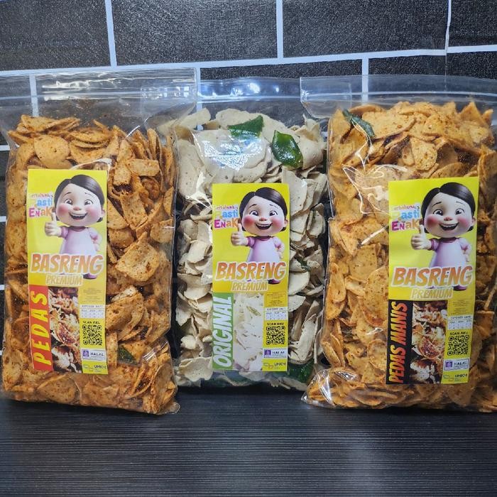

[Paket Anti Zonk] Basreng Pedas Daun Jeruk Premium 500 Gram + Original 500 Gram - Food & Snack