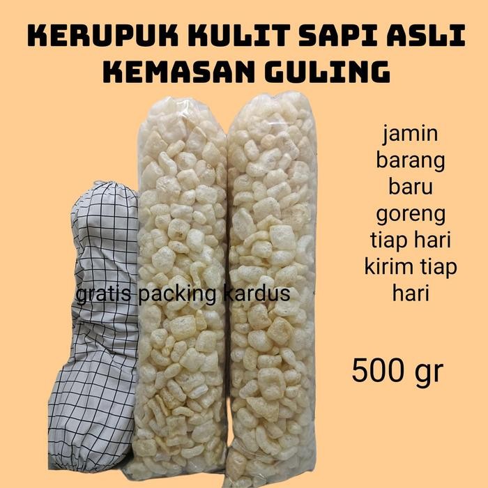 

Kerupuk Kulit Sapi Spesial Super 500G, Dorokdok Halal, Rambak Kulit Sapi Asli Solo, Camilan Enak