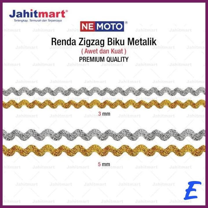 

| JH | RENDA ZIGZAG BIKU METALIK MERK NEMOTO - ROLL