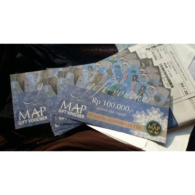 VOUCHER MAP (PT. MITRA ADI PERKASA) 500.000 PECAHAN 100.000 STOK TERBATAS