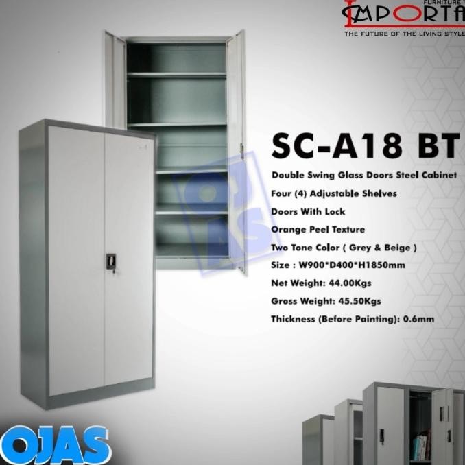 

Lemari Arsip plat besi pintu plat IMPORTA A 18