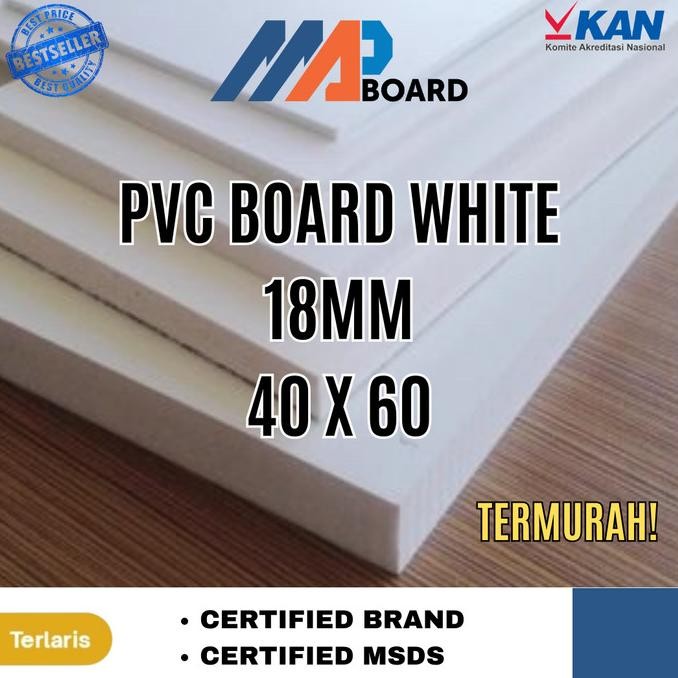 

POTONGAN PVC BOARD / PVC FOAM BOARD / MAP BOARD 18MM UKURAN 40X60 CM STOK TERBATAS