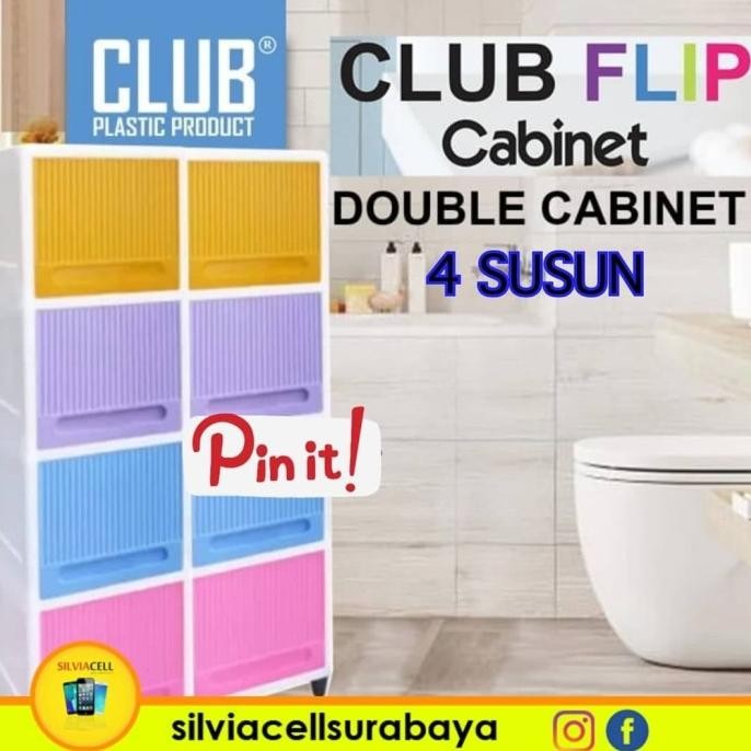

TERMURAH - CLUB FLIP DOUBLE Cabinet Susun 4 | Lemari Plastik | Cabinet Plastik