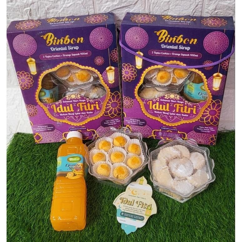 

SPECIAL Binbon Oriental Sirup - Paket Kue kering sekat dan sirup - Hampers Lebaran - Parcel kue kering Um57