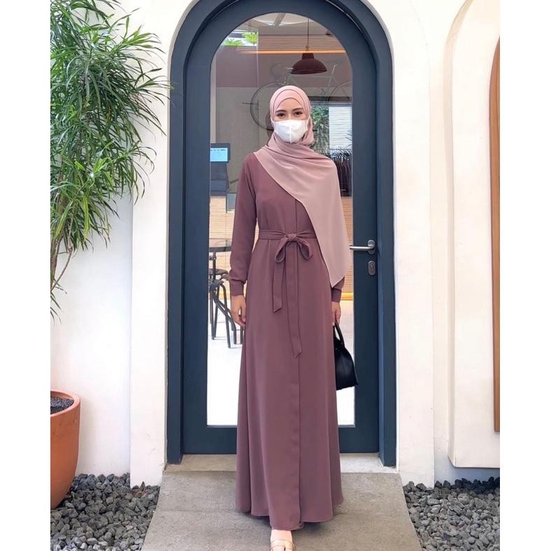 TERLARIS Elmiza - Kinan Dress Bahan Premium Wollycrepe Gamis Muslim Wanita Terbaru we-53