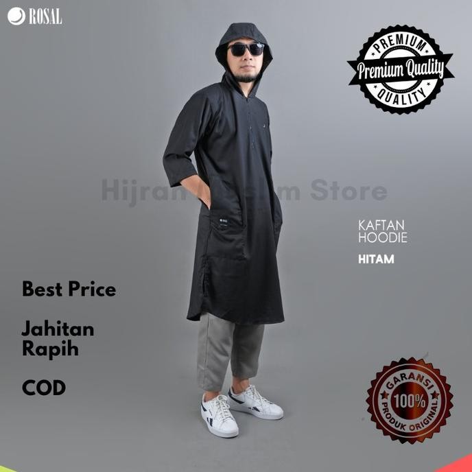New Gamis Hoodie Rompi Sholat Kaos Kurta Jubah Koko Baju Muslim Pria Rosal Limited Edition