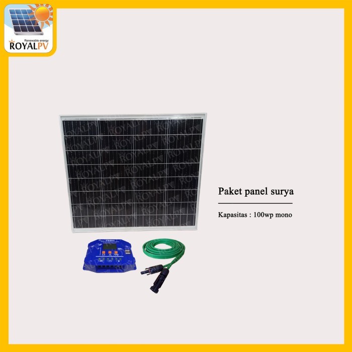 Paket Panel Surya 100Wp Mono, Solar Cell 100Wp, Solar Panel 100Wp