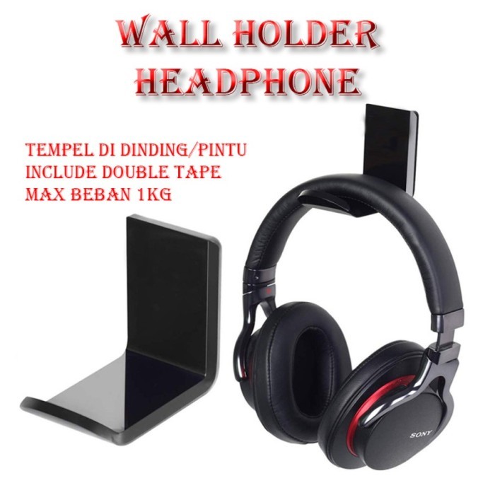 

Simple Headphone Hanger Holder Acrylic Wall Mount Akrilik 3mm
