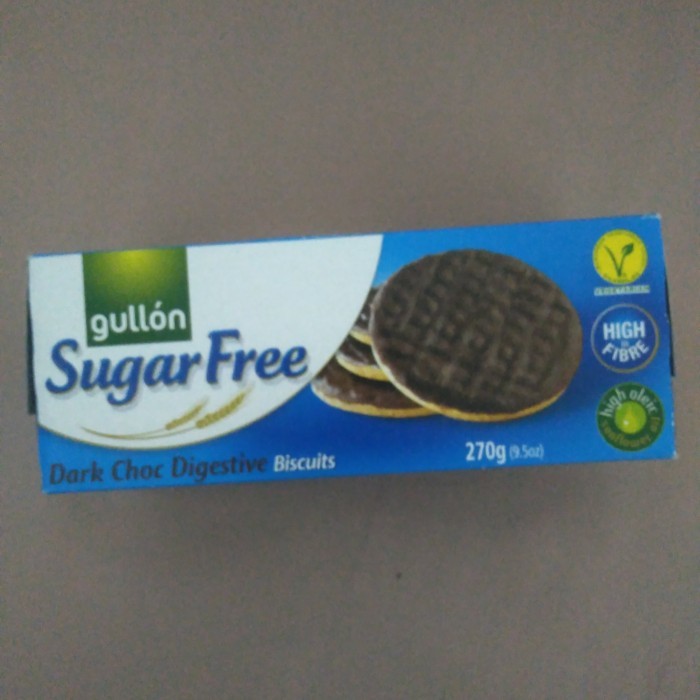 

Gullon Dark chocolate 270g. Free Sugar. Biskuit Coklat Tanpa Gula