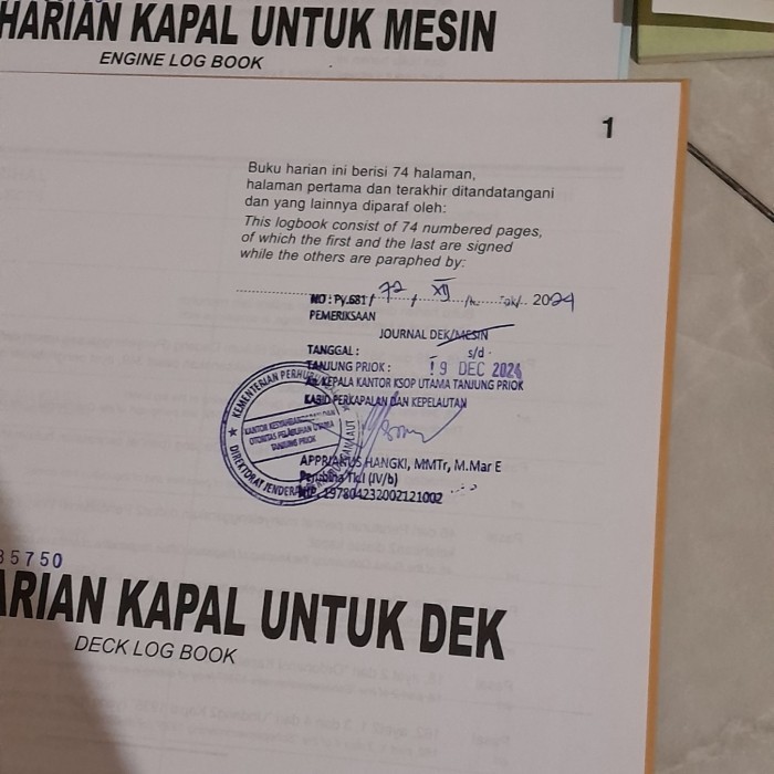 

HOT SALE! Buku jurnal mesin kapal / log book engine