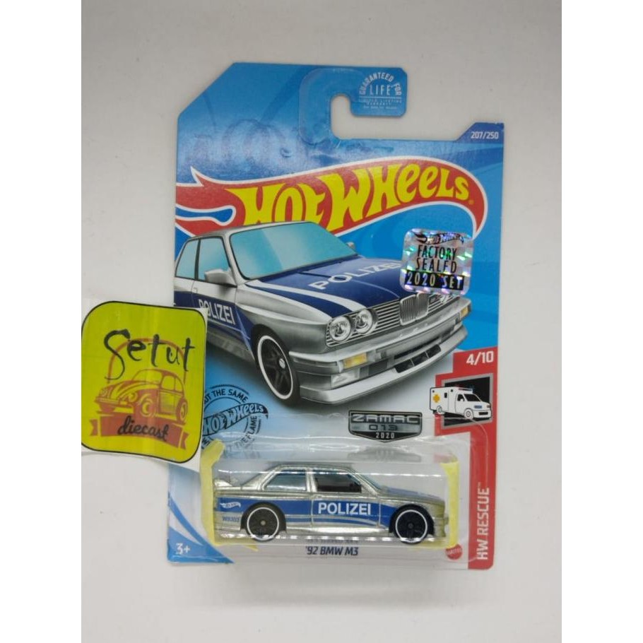 HOT WHEELS HOTWHEELS ZAMAC 92 BMW M3 POLIZEI FACTORY SEALED FS