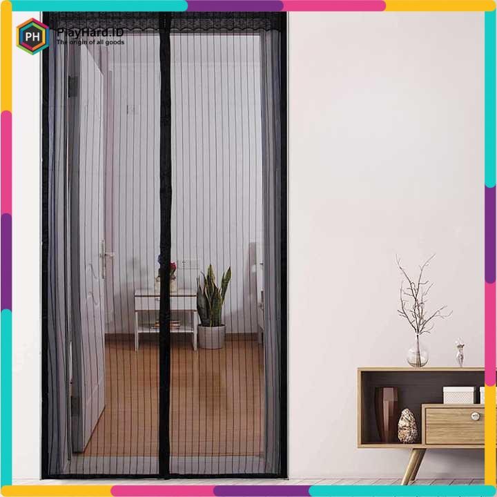 Tirai Pintu Anti Nyamuk Kelambu Magnetic Door Hitam 100x210cm