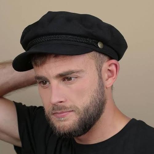 Topi Fiddler Hat Pria Kapten Warna Hitam Polos Ukuran All Size Pelaut