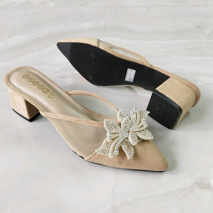 Berline Sandal Selop Wanita/Sandal Mules Wanita/Sandal Psta/Heels 5Cm Monza Karet Shoes Pesta Heels