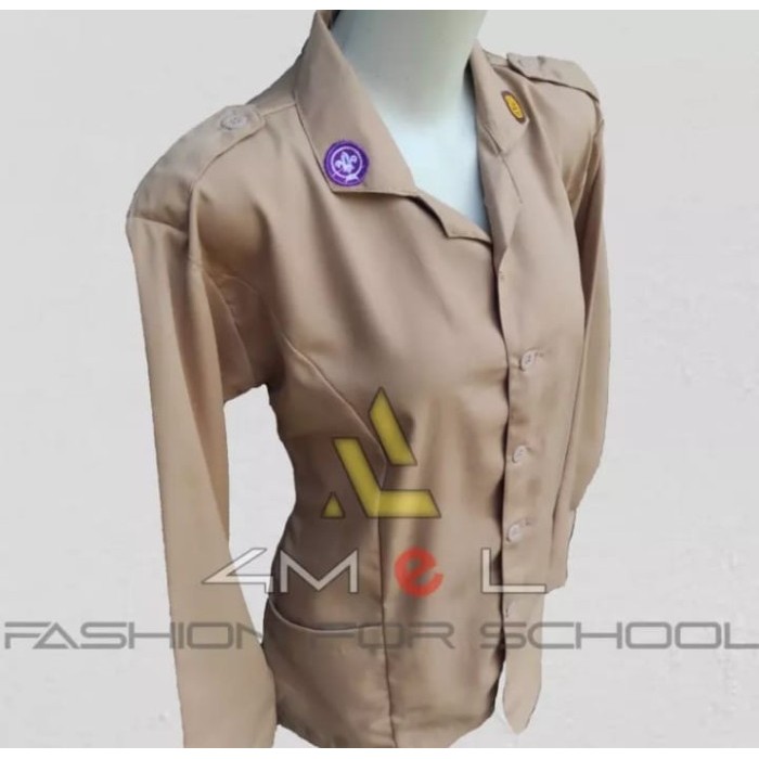 baju pramuka guru/pembina seragam sekolah kain high twis
