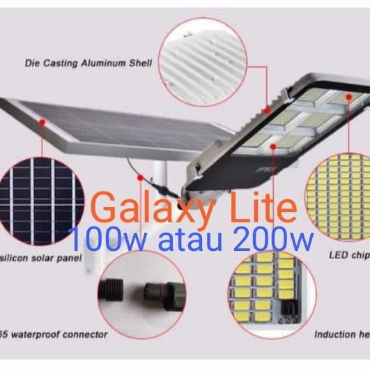Lampu Jalan Tenaga Surya Led 100W Atau 200W Tanpa Pir Sensor Gerak Produk Berkualitas