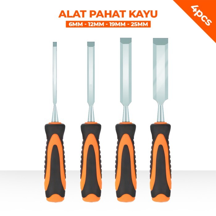 

4 Pcs Wood Working Chisel Set Alat Pahat Kayu Ukir Kayu - GS-3704
